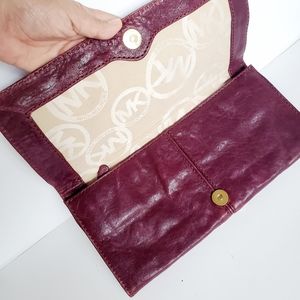 Michael Kors Purple/maroon Studded Wristlet Clutch